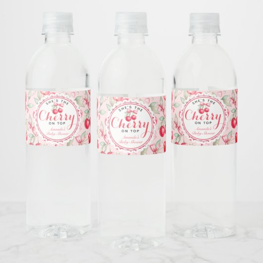 Cherry Baby Dusche Wasser Flasche Etikett Wrap (Flaschen)