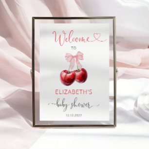 Cherry Baby Dusche Willkommen Poster