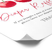 Cherry Baby Dusche Windeln Raffle-Zeichen Poster (Ecke)