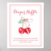 Cherry Baby Dusche Windeln Raffle-Zeichen Poster (Vorne)
