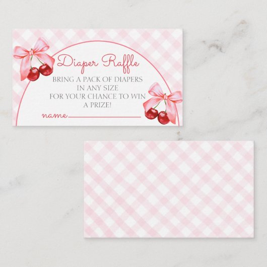 Cherry Baby Dusche Windelwanne Umschließkarte Begleitkarte (Vorne/Hinten)