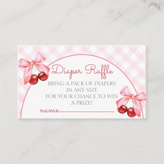 Cherry Baby Dusche Windelwanne Umschließkarte Begleitkarte (Vorderseite)