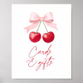 Cherry Baby Duschkarten und Geschenkschild Poster (Vorne)