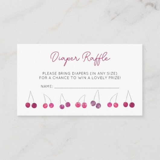 Cherry Baby Duwer Diaper Raffle Begleitkarte (Vorderseite)
