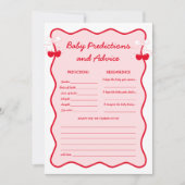 Cherry Baby Shower Babies Predictions and Advice Einladung (Vorderseite)