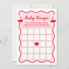Cherry Baby Shower Bingo Game Card Einladung