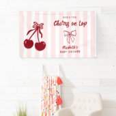 Cherry Baby Shower Cherry on Top Coquette Bows Banner (Insitu)