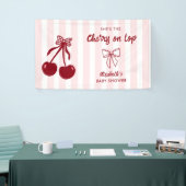 Cherry Baby Shower Cherry on Top Coquette Bows Banner (Messeveranstaltung)