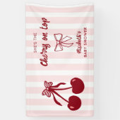 Cherry Baby Shower Cherry on Top Coquette Bows Banner (Vertikal)