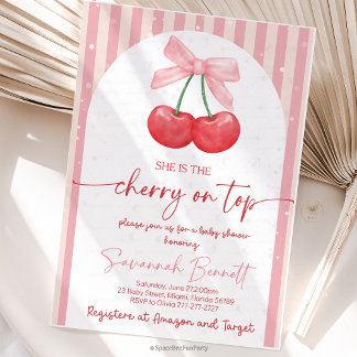 Cherry Baby Shower Cherry on Top Einladung