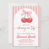 Cherry Baby Shower Cherry on Top Einladung (Vorderseite)