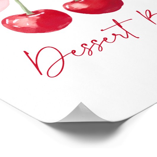Cherry Baby Shower Dessert Bar Sign Poster (Ecke)