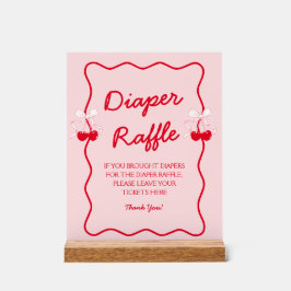 Cherry Baby Shower Diaper Raffle Acrylschild