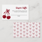 Cherry Baby Shower Diaper Raffle Ticket Game Begleitkarte (Vorne/Hinten)