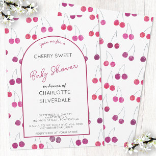 Cherry Baby Shower Einladung