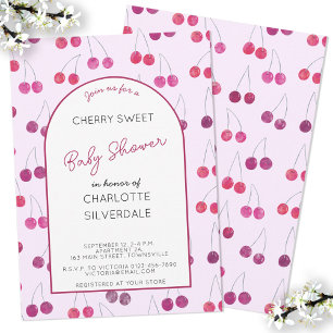 Cherry Baby Shower Einladung