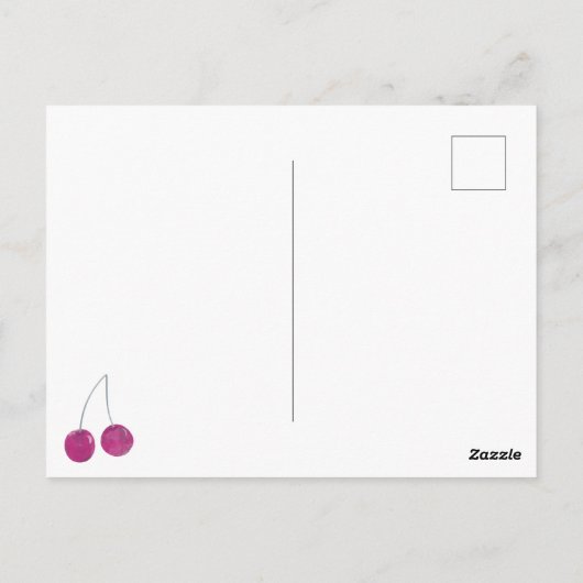 Cherry Baby Shower Einladung Postkarte (Rückseite)