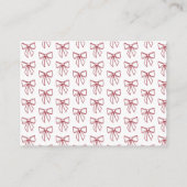 Cherry Baby Shower Gift Registry QR Code Sweet Bow Begleitkarte (Rückseite)