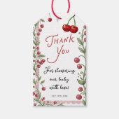 Cherry Baby Shower Gift Tag Geschenkanhänger (Vorderseite)