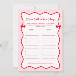 Cherry Baby Shower How Old Were They Game Einladung