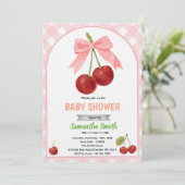 Cherry baby shower invitation einladung (Stehend Vorderseite)
