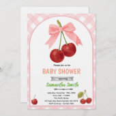 Cherry baby shower invitation einladung (Vorne/Hinten)