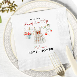 Cherry Baby Shower Napkins - Elegante Wasserfarbe Serviette