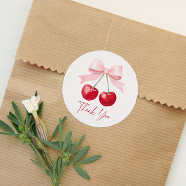Cherry Baby Shower Runder Aufkleber