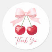 Cherry Baby Shower Runder Aufkleber (Vorderseite)