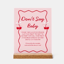 Cherry Baby Shower Say Baby Game nicht Acrylschild