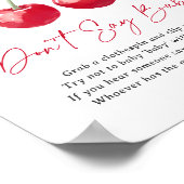 Cherry Baby Shower Say Baby Sign Poster (Ecke)