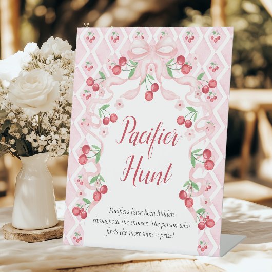 Cherry Baby Shower Schnuller Hunt Sockelschild