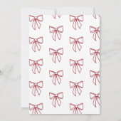 Cherry Baby Shower Sweet Pink Stripes Cute Bow Einladung (Rückseite)