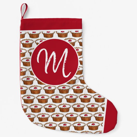 Cherry Bakewell Tart England British Food Sweet Kleiner Weihnachtsstrumpf (Vorderseite)