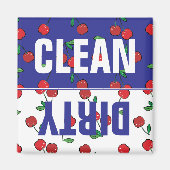Cherry Berries Red Pattern Moderne Blaue Geschirrs Magnet (Vorne)