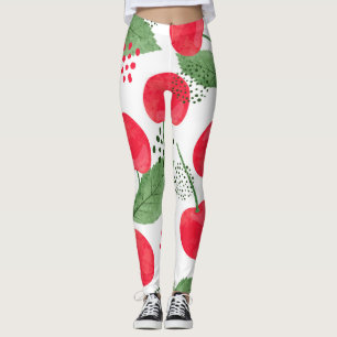Cherry Berries Vintag, Wasserfarbe nahtlos. Leggings