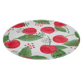 Cherry Berries Vintag, Wasserfarbe nahtlos. Schneidebrett (Ecke)