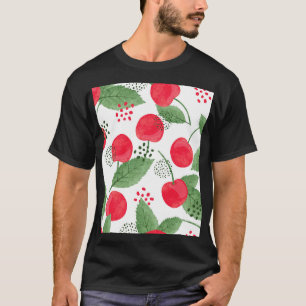 Cherry Berries Vintag, Wasserfarbe nahtlos. T-Shirt