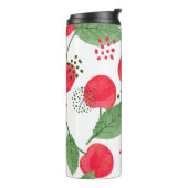 Cherry Berries Vintag, Wasserfarbe nahtlos. Thermosbecher (Nach links gedreht)
