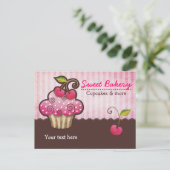 Cherry Berry Cupcake Postkarten (Stehend Vorderseite)