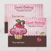 Cherry Berry Cupcake Postkarten (Vorne/Hinten)