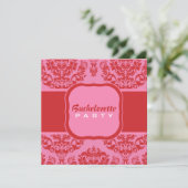 Cherry Berry Freude mit Square Namplate Einladung (Stehend Vorderseite)