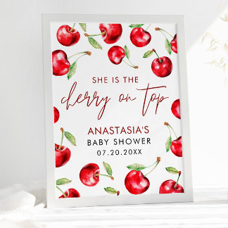 Cherry Berry Sweet Baby Dusche Begrüßungszeichen Poster