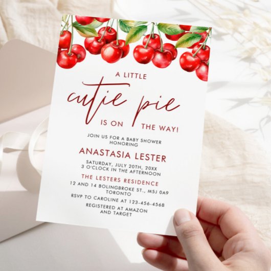 Cherry Berry Sweet Baby Shower Einladung