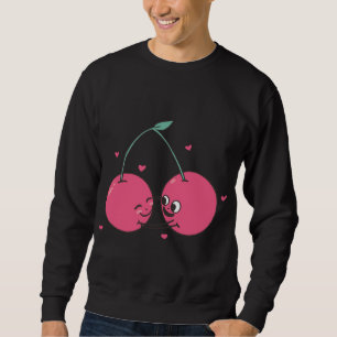 Cherry Best Friend Girl Girl Smile Twin Berr Sweatshirt