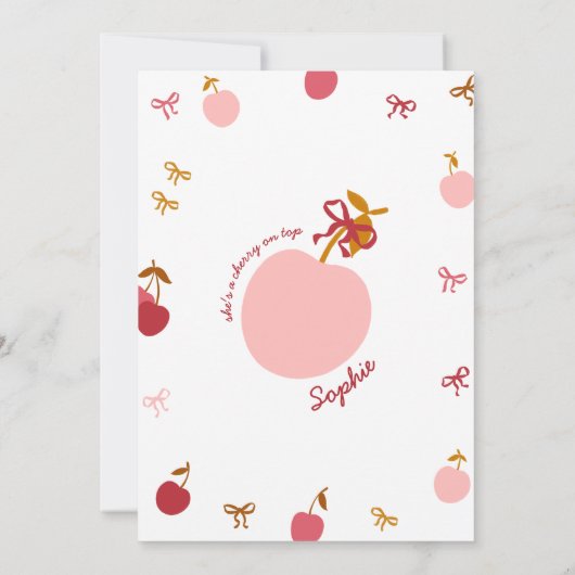 Cherry Birthday Einladung (Rückseite)