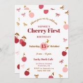 Cherry Birthday Einladung (Vorne/Hinten)