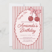 Cherry Birthday Einladung (Vorderseite)