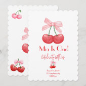 CHERRY BIRTHDAY EINLADUNG (Vorne/Hinten)