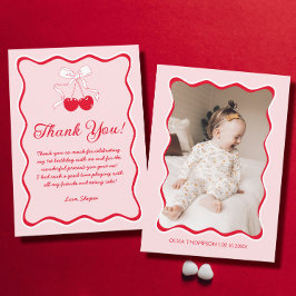 Cherry Birthday Party Dankeskarte